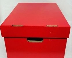 Caja para Archivo Cartón Color Rojo 42.33.25cm SEMIARMADA