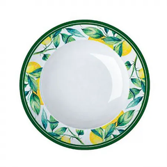 CONJUNTO 6 PRATOS FUNDO PORCELANA LIMÃO SICILIANO