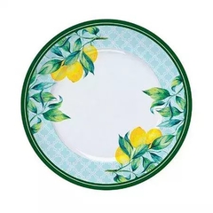 CONJUNTO 6 PRATOS SOBREMESA PORCELANA LIMAO SICILIANO