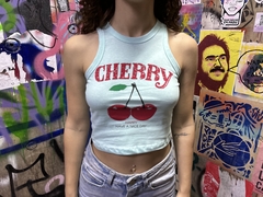 Top Cherry Celeste claro - comprar online