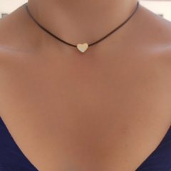 CHOKER HI-LO COM CORAÇÃO BANHADO A OURO