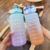 kit 3 Garrafa 2000ml de Água com Adesivos 3D Motivacional em inglês Squeeze Capacidade - loja online