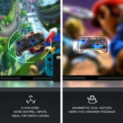 GameSir T4 Mini controlador de switch Bluetooth gamepad para Nintendo Switch, Apple Arcade e controlador de jogo MFi translúcido - Império gamer