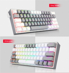 Redragon fizz k617 rgb usb mini teclado mecânico para jogos interruptor vermelho 61 teclas cabo destacável com fio, portátil para viagens - comprar online