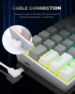 Imagem do Redragon fizz k617 rgb usb mini teclado mecânico para jogos interruptor vermelho 61 teclas cabo destacável com fio, portátil para viagens