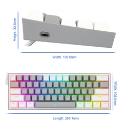 Redragon fizz k617 rgb usb mini teclado mecânico para jogos interruptor vermelho 61 teclas cabo destacável com fio, portátil para viagens - comprar online