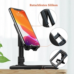 Suporte de mesa dobrável para tablet, telefone celular, para iPad, iPhone, Samsung, suporte de mesa, suporte de mesa ajustável, suporte para smartphone