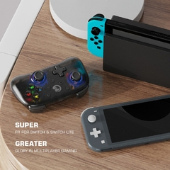 GameSir T4 Mini controlador de switch Bluetooth gamepad para Nintendo Switch, Apple Arcade e controlador de jogo MFi translúcido