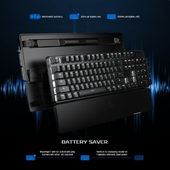 GameSir GK300 Teclado Mecânico para Jogos Bluetooth Liga de Alumínio Teclado Sem Fio com Descanso de Pulso para Android / Apple / PC - Império gamer