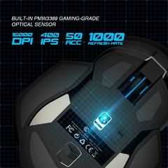 GameSir GM300 Wireless Gaming Mouse Built-in Omron Switch Mecânico, Super Leve GM500 Wired Mouse e Mouse Pad - Império gamer