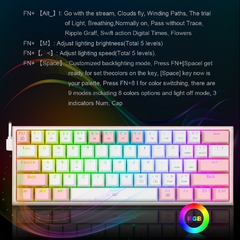 Imagem do Redragon fizz k617 rgb usb mini teclado mecânico para jogos interruptor vermelho 61 teclas cabo destacável com fio, portátil para viagens