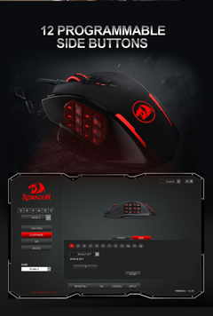 Redragon M908 Impact USB com fio RGB Gaming Mouse 12400 DPI 17 botões de jogo programável Ratos ópticos retroiluminado computador portátil PC na internet