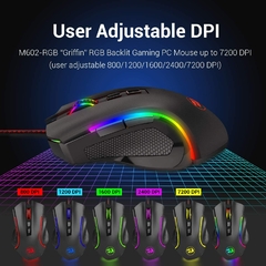 Conjunto de teclado e mouse Redragon K552-RGB-BA Combinação mecânica de teclado e mouse para jogos com LED RGB com fio 60% para jogadores de PC com Windows - Império gamer