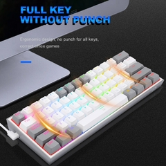 Redragon fizz k617 rgb usb mini teclado mecânico para jogos interruptor vermelho 61 teclas cabo destacável com fio, portátil para viagens - comprar online