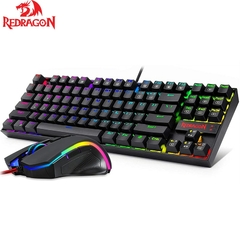 Imagem do Conjunto de teclado e mouse Redragon K552-RGB-BA Combinação mecânica de teclado e mouse para jogos com LED RGB com fio 60% para jogadores de PC com Windows