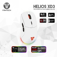 FANTECH HELIOS XD3 Mouse sem fio e com fio PIXART 3335 16000 DPI e RGB 83gr Light Gaming Mouse Huano 50 milhões de interruptores de mouse - Império gamer