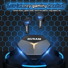 RUSAM GA33 Gamer Fones de Ouvido Bluetooth de Baixa Latência TWS Sem Fio na internet