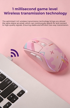 Imagem do DAREU PC Gaming Mouse Tri-mode Connect Bluetooth Wired 2.4G Wireless Mouse with Charging Base KBS Buttons Mous for Laptop Gamer