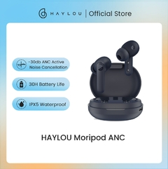 HAYLOU MoriPods ANC TWS Fones de ouvido sem fio Bluetooth 5.2 Fones de ouvido Touch Control 30H Endurance Fones de ouvido esportivos de baixa latência na internet