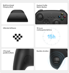 Imagem do 8BitDo - Ultimate Wireless 2.4G Gaming Controller com Charging Dock para PC, Windows 10, 11, Steam, Android