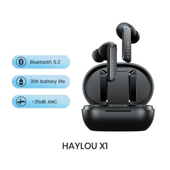 HAYLOU X1 / W1 Fones de ouvido Bluetooth 5.2 35dB Fones de ouvido com cancelamento de ruído duplo Seis microfones HD Chamada Power Display Fones de ouvido à prova d'água