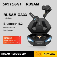 RUSAM GA33 Gamer Fones de Ouvido Bluetooth de Baixa Latência TWS Sem Fio - comprar online