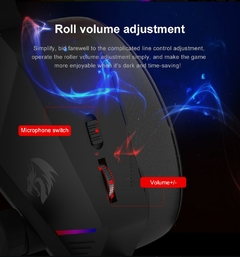 Fone de ouvido para jogos com iluminação de fundo RGB REDRAGON Paris H390, som surround 7.1 USB, fone de ouvido para computador, fone de ouvido com microfone - loja online