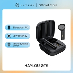 HAYLOU GT6 Fones de ouvido com emparelhamento automático Bluetooth 5.2, Mono e AAC Stero Sound Fones de ouvido sem fio de baixa latência