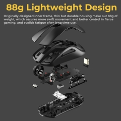 DAREU PC Gaming Mouse Tri-mode Connect Bluetooth Wired 2.4G Wireless Mouse with Charging Base KBS Buttons Mous for Laptop Gamer - Império gamer