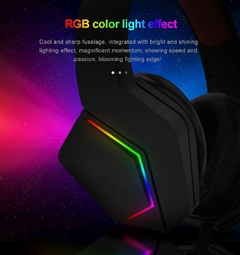 Fone de ouvido para jogos com iluminação de fundo RGB REDRAGON Paris H390, som surround 7.1 USB, fone de ouvido para computador, fone de ouvido com microfone