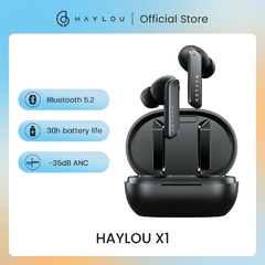 HAYLOU X1 / W1 Fones de ouvido Bluetooth 5.2 35dB Fones de ouvido com cancelamento de ruído duplo Seis microfones HD Chamada Power Display Fones de ouvido à prova d'água