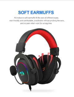 REDRAGON ZEUS X H510 RGB Gaming Headphone USB Cancelamento de ruído, 7.1 Surround Compute headset Fones de ouvido Microfone para PC PS4 - Império gamer