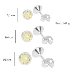 Trio de brincos cravação inglesa cor citrino na internet