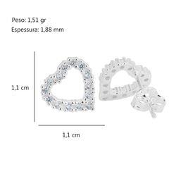 Par de Brincos Coração Vazado com zircônias na internet