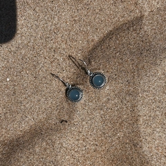 Par de Brincos bali com Pedra Natural Quartzo Azul na internet