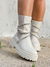 Bota Feminina Coturno Tira Brilhosa Off-White - comprar online