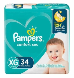 Fralda Pampers Confort Sec XG com 34 Unidades