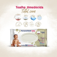 Toalha Umedecida Personalidade Baby Total Care com 50 unidades