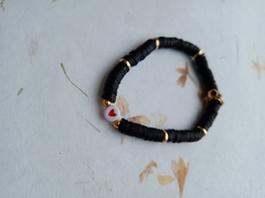 Pulseira Discos Resina Preta