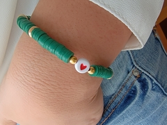 Pulseira Discos Resina Verde - comprar online