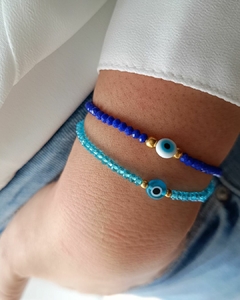 Pulseira de Cristal Azul Royal Olho Grego - Just Be You Accessories