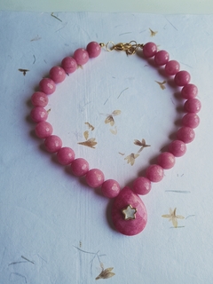 Colar Curto de Jade Pink - comprar online