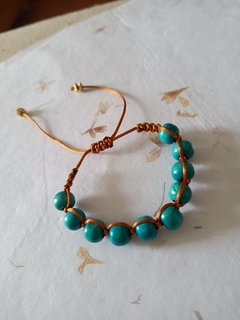 Pulseira Macrame Bolas de Madeira Verde - Just Be You Accessories