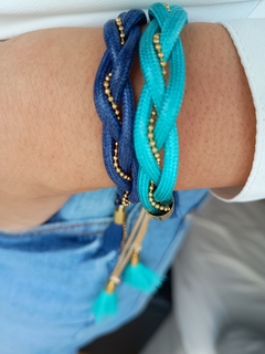 Pulseira Trançada Fio Encerado Azul Marinho - Just Be You Accessories