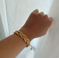 Pulseira Trançada Trama de Metal - comprar online