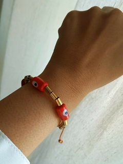 Pulseira Olho Grego Laranja - comprar online