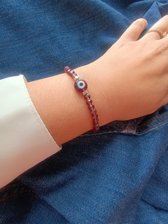 Pulseira de Cristal Roxo Olho Grego