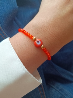 Pulseira de Cristal Laranja Olho Grego