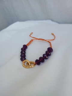 Pulseira de Cristais Roxo com Elos - comprar online