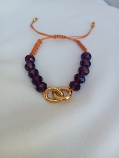 Pulseira de Cristais Roxo com Elos na internet